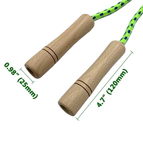 16 FT Double Dutch Jump Rope for Kids - Wooden Handle - Adjustable Cotton Braided Fitness Skipping Rope for Fitness, Outdoor Fun, School Sports, and Party Games - view 3