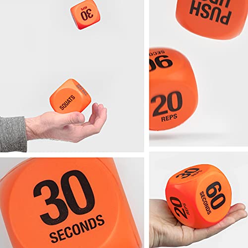 Exercise Dice - Workout Dice Game for Cardio, HIIT Training and Exercise Classes - Training Includes Push Ups, Squats, Jumping Jacks, Crunches & Wildcard - Home and Gym - view 2