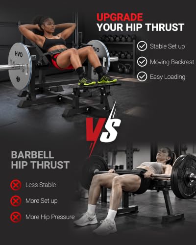 Hip Thrust Machine, Adjustable Glute Bridge Machine, Plate Loaded - view 3