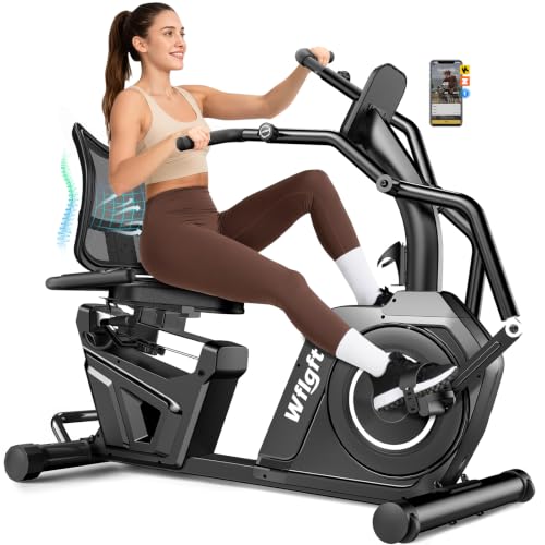 Recumbent Exercise Bikes for Home,Stationary Bike with Arm Exerciser