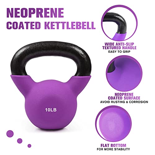 Neoprene Coated Kettlebell Weight Set, Solid Cast Iron - view 2