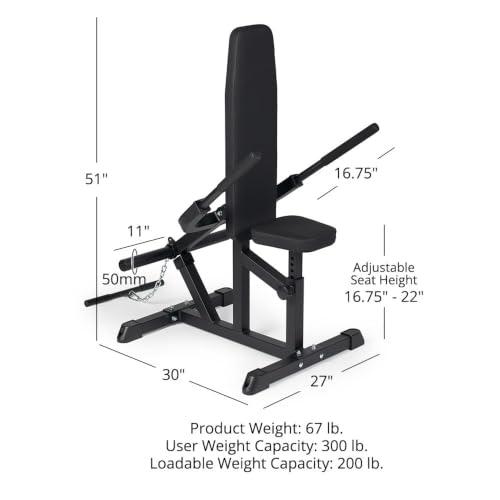Titan Fitness Seated Dip Machine, Plate Loaded Dip Machine Rated 200 LB, Seated Triceps Dip Machine, Adjustable Padded Seat Backrest, Doubles as Bicep Curl Station - view 6