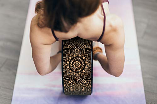 YOGA DESIGN LAB | THE YOGA WHEEL | Eco Printed, Extra Strength, Padded, Dharma Exercise Wheel | Designed in Bali | Enhance Your Postures and Stretch Deeper (Mandala Black) - view 5