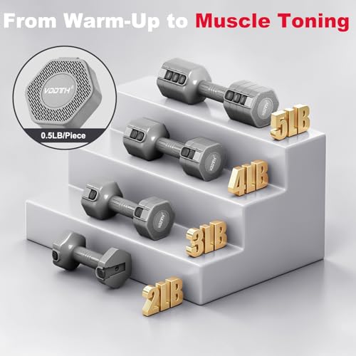 Adjustable Dumbbell Set,5/10 LB Pair Weights Dumbbells for Women at Home - view 5