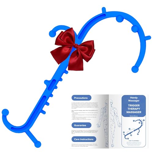 Deep Tissue Back & Neck Massager - Back Massager Stick for Pain Relief, Muscle Knot Remover, Trigger Point Massage Tool for Full Body, Shoulders, Legs - Pressure Point Massage Tool (Blue)