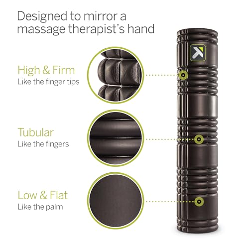 Grid 2.0 Foam Roller for Deep Tissue Massage and Muscle Recovery, 26 Inch Multi-Density EVA with Hollow Core, Supports 500 Pounds, Black - view 2