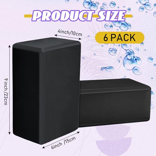 6 Pack EVA Yoga Blocks Bulk, Non Slip Pilates Brick - view 3