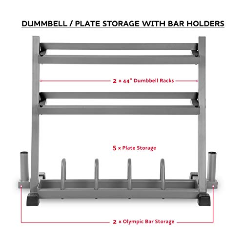 All-In-One Storage Solution, Dumbbells, Weight Plates and Barbells, Gray or Black - view 2