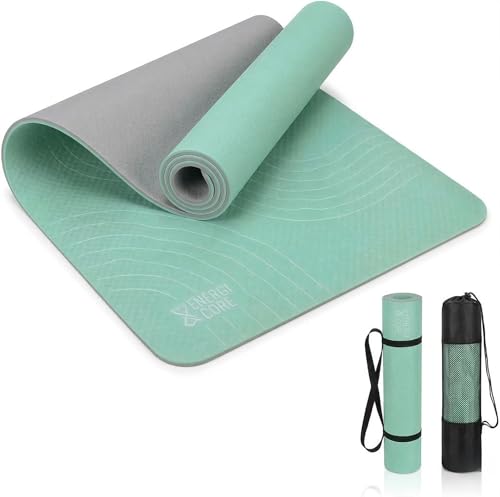TPE Yoga Mat (72" x 24" x 5mm) - Cruise Color Non-Slip Workout Mat with Alignment Lines for Women & Men - Durable, Eco-Friendly, Latex-Free Exercise Mat for Home, Pilates & Fitness
