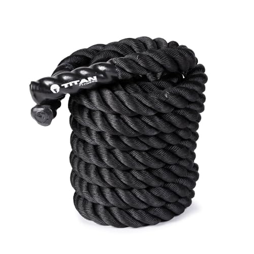 Battle Rope 30ft x 2in, Poly Dacron Heavy Rope for Home Gym Conditioning Workouts, Cross-Train, Strength Training Exercises