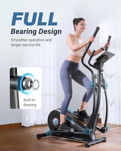 Elliptical Exercise Machine for Home Use, Elliptical Machine with Hyper-Quiet Magnetic Drive System, 16-Level Resistance Adjustment, 15.5IN Stride, 350LBS Loading Capacity, App - view 2