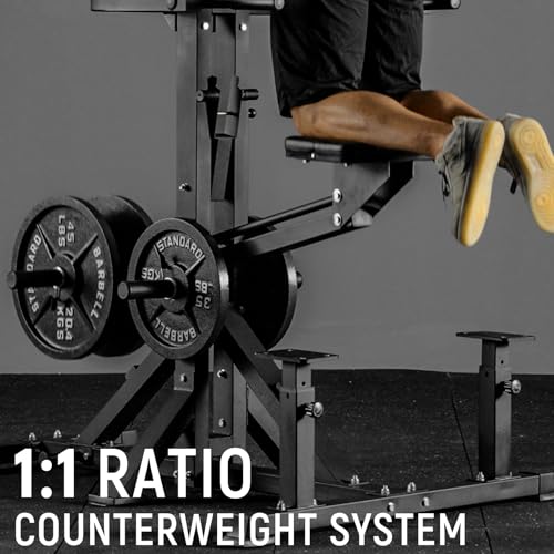 Assisted Pull Up Machine, 600LBS Leverage Assisted Chin and Dip Machine, 4 in 1 Plate Loaded Gym Equipment, Pull Up Machine with 1:1 Counterweight System & Band Peg for Home Gym - view 5