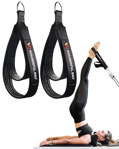 2PCS Pilates Straps for Reformer, Comfortable Enhanced Thickness, Fitness Pilates Double Loop Exercise Straps for Home Gym Workout