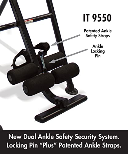 IT9550 Deluxe Inversion Table with Adjustable Head Rest & Lumbar Support Pad, - Heavy Dutyup to 250 lbs., Red - view 4