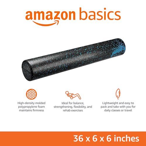 High Density Foam Roller for Exercise and Recovery, 36 Inches, Blue Speckled - view 2