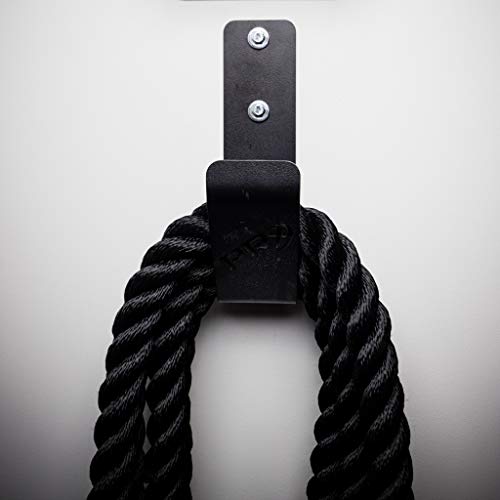 Exercise Rope Storage Hook, USA MADE Wall Mounted Battle Rope Holder, Home or Commercial Gym Accessory, Heavy Duty Steel, Black Powder Coated - view 3