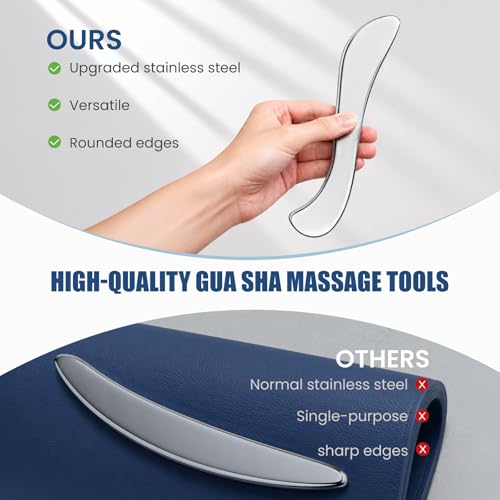 Muscle Scraper Tools, Stainless Steel Guasha Tool for Body, Scraping Tool Physical Therapy, Myofascial Release Tool, Massage Tools for Deep Tissue - view 4