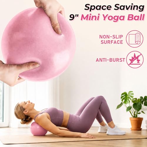 Pilates Kit for Home Workout, All-in-One Yoga Pilates Equipment with 14.5" Pilate Ring and Small Exercise Ball Set, Pilates Essentials for Women at Home - view 4