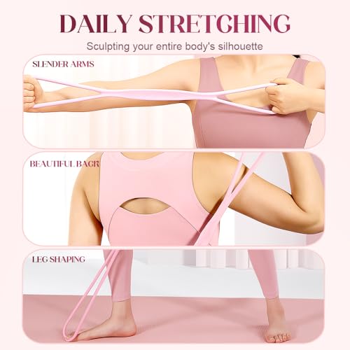 Resistance Bands, 2025 New Figure 8 Resistance Bands for Women Men, Exercise Bands with Handles for Working Out, Arm, Back, Fullbody Yoga Pulling Rope, Elastic Stretch Bands - view 4