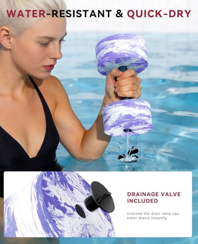 3-in-1 Aquatic Exercise Dumbbells, Adjustable Water Weights for Pool Exercise, High-Density EVA Foam Barbell for Water Aerobics Equipment, Physical Therapy & Joint-Friendly Strength Training - view 4