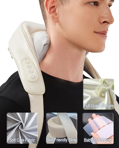 Neck Massager with Heat, Electric Back Massager for Pain Relief Deep Tissue, Wireless Shoulder Massager Human-Hand-Like Kneading Squeeze Massage Pillow Squeeze Trapezius Muscles Device - view 3