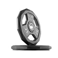 Black Diamond Olympic Weight Plates 2-Inch, Rubber Barbell Plates with Tri-Grip Handles for Home Gym Strength Training