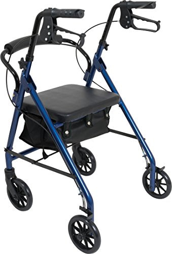 Junior Aluminum Rollator with 6 Inch Wheels, 250 Pound Weight Capacity, Blue - view 2