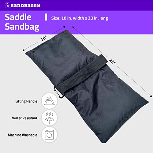 Saddle Sandbags (Black) - Comes Pre Filled with 15 lbs. of Sand (25 lb. Weight Capacity) - Weights for Photography, Tents, Outdoor Equipment - view 3