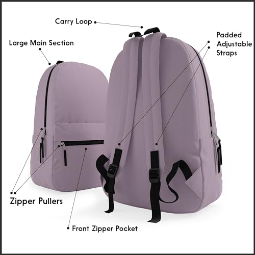 10 Pack Bulk Backpacks, Wholesale 17-Inch Lightweight Bookbags for Kids, Adults, School, Classroom, Travel, Gym Supplies with 1 Large, 1 Small Pocket, Perfect for Events, Corporate Bundles, Mix - view 3