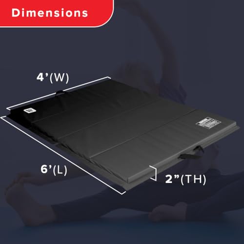 4 ft x 6 ft x 2 - Personal Fitness & Exercise Mat for Home Workout - Lightweight and Folds for Carrying – All Purpose Gym Mat – Thick Mat for Yoga, Pilates, Stretches, Floor Exercises - view 5