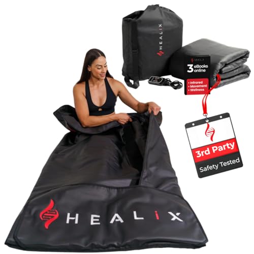 Infrared Sauna Blanket - Zero EMF Portable Sauna for Detox, Recovery & Wellness - 10,000-Strand Far Infrared Carbon Fiber Heating, Adjustable 77-176°F | Hook-and-Loop Closure