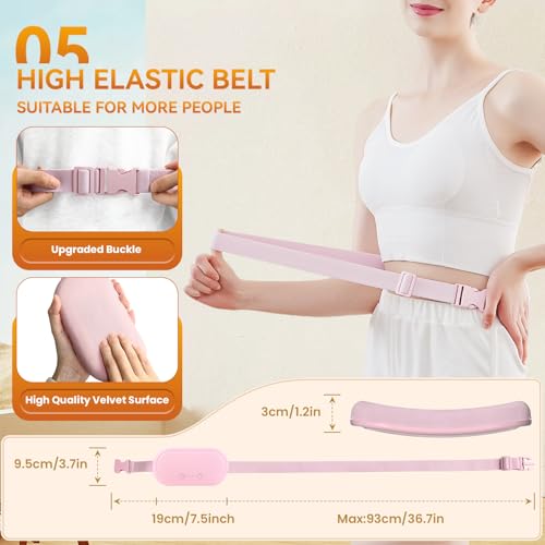 Portable Electric Heating Pad for Period Cramps, Menstrual Heating Pads with 4 Heat Levels and 4 Vibrating Modes for Women Stomach Pain Relief- White - view 5