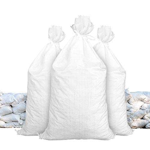 Sandbags for Flooding - Size: 18" x 30" - Color: White - Sand Bag - Flood Water Barrier - Water Curb - Tent Sandbags - Store Bags (25 Bags)