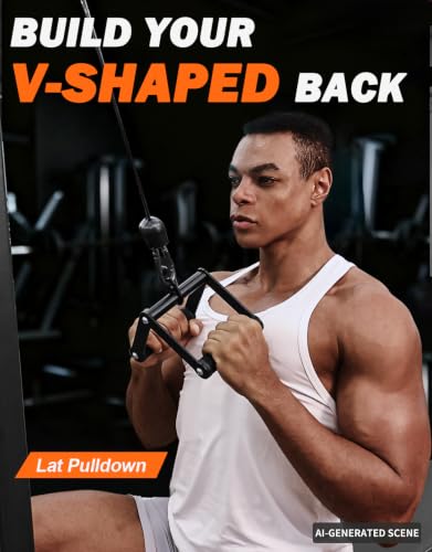 Double D Row Handle Cable Attachments for Gym, Non-Slip V Bar Attachment for Home Gym Equipment, T Bar Row Attachment for Back Training, LAT Pulldown Attachments and Cable Machine Attachment - view 4