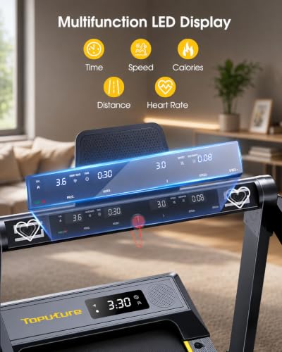 Walking Pad Treadmill with 12% Incline, 4 in 1 Foldable Treadmill with Handle Bar for Home/Office, Under Desk Treadmills Portable Folding Walking Pad with App & Bluetooth Speaker, 0.6-10MPH - view 5