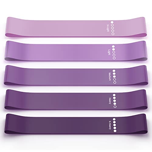 Bundle Set of 8 Resistance Bands for Workout, 5 Latex Exercise Bands and 3 Fabric Booty Bands with 2 Portable Bags - view 3