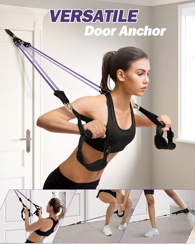 Upgraded Pilates Bar Kit with Resistance Bands Natural Latex for Women & Men, Heavy-Duty Stainless Steel Multifunctional Yoga Pilates Stick for Home Gym Exercise Fitness Equipment Full-Body Workouts - view 5