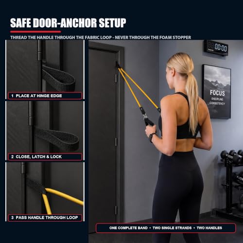 Resistance Bands with Handles, 150 lb Exercise Bands Set - view 6