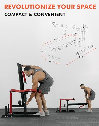 Chest Press Machine, Bench Press Machine with Independent Converging Arms, Adjustable Flat Incline Bench for Chest, AB Workouts, Shoulder Home Gym Equipment - view 6