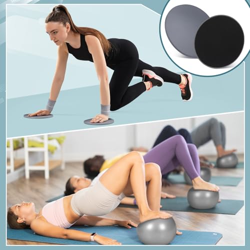 18 Pcs Home Pilates Kit for Women Pilates Ball and Ring Circle Set Yoga Fitness Essential with 5 Resistance Band Stretching Strap Non Slip Sock Ball Core Slider Wristband Headband Gym Bag - view 5
