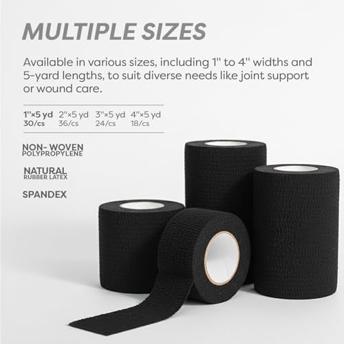 Sensi-Wrap Self-Adherent Bandage Rolls, Black, 30 Count, 1" x 5 yds - view 3