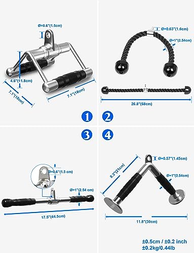 Triceps Pull Down Attachment, Cable Machine Accessories for Home Gym, Lat Pull Down Attachment Weight Fitness - view 5