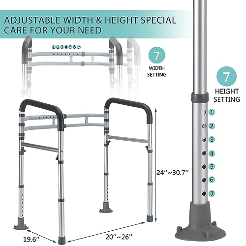 Toilet Safety Rails, 350 lbs, Adjustable Height & Width - view 2
