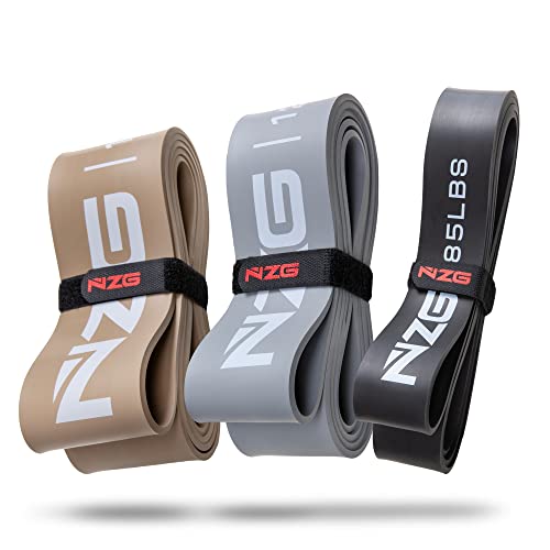 100% Latex-Free Organic Rubber Power Resistance Bands | Compact Durable Hypoallergenic Bands for Strength Training & Workouts | 11 Levels (10 to 140 Lbs)
