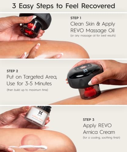 REVO The Original 4-in-1 Smart Cupping Massager with LED Light, Heat, Dynamic Suction & Vibration Massage, Portable Cordless Rechargeable Cupping Device for Body- 1 Pack - view 2