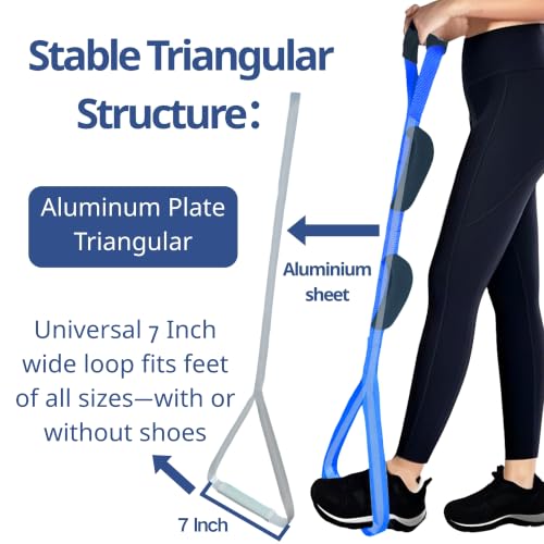 Leg Lifter for After Hip Replacement & Knee Surgery Recovery - Rigid Leg Lifter with Large Foot Loop, Elderly Mobility Aid, Post-Surgery Assist Device, After Surgery Must Haves. (Blue) - view 2