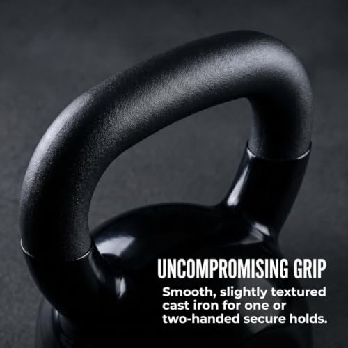 Vinyl Coated Kettlebell Weights | Solid Cast Iron Kettle Bells for Strength Training, Core Workouts & Cardio | Home Gym Exercise Equipment for Men & Women | 5 lbs to 70 lbs - view 5