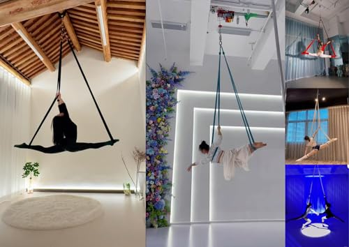 8.2ft 2.5m Aerial Straps Ropes Yoga Aerial Acrobatics Body Aerial Loop Trapeze Circus Apparatuses Equipment Three-Layer Straps 1 pairs - view 2