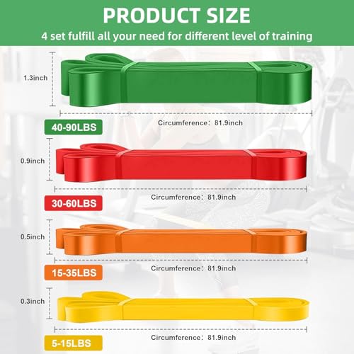 Exercise Bands Resistance Bands for Working Out,Pull Up Bands Set,at Home Workout Equipment,Workout Bands for Men and Women,Stretch Bands for Exercise - view 3