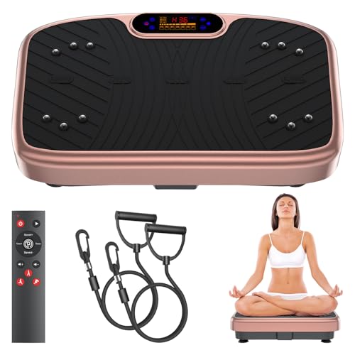 Vibration Plate Exercise Machine Vibration for Lymphatic Drainage Fitness Equipment for Strength Toning Premium Home Workout Equipment with 1-200 Speed Settings for Fitness (Gold)